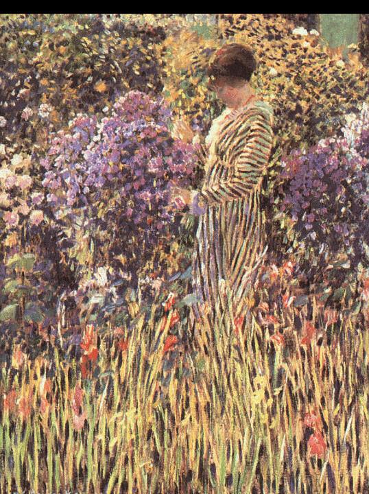 Frederick Friesek Lady in a Garden